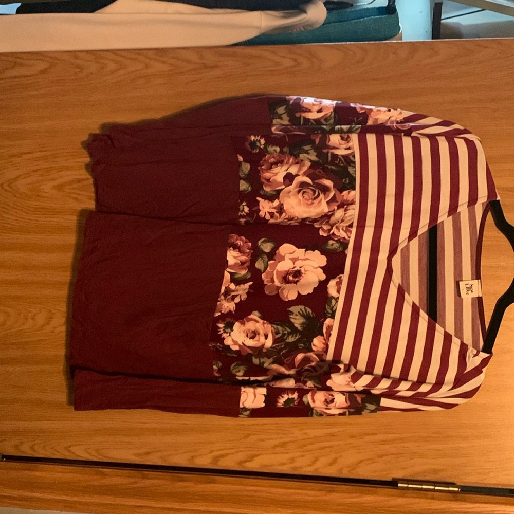 Long sleeve color block shirt